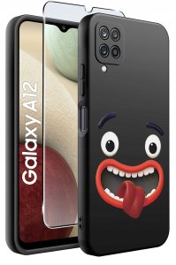 Etui do Samsung Galaxy A12|M12 WZORY |SILIKONOWE MATT CASE + SZKŁO 9H 2