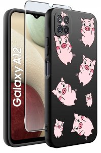 Etui do Samsung Galaxy A12|M12 WZORY |SILIKONOWE MATT CASE + SZKŁO 9H 2