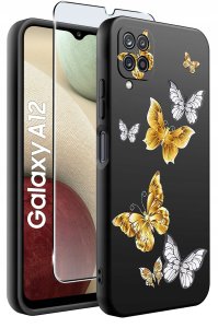Etui do Samsung Galaxy A12|M12 WZORY |SILIKONOWE MATT CASE + SZKŁO 9H 2