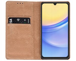Etui do Samsung Galaxy A15 4G | A15 5G SKÓRZANE PORTFEL MAGNETYCZNE + SZKŁO 3
