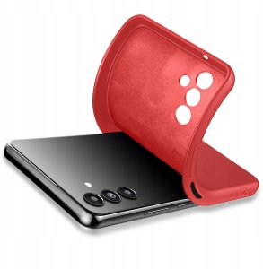 krainaGSM Etui do Samsung Galaxy A15 CASE Silicone ELASTYCZNE PLECKI + Szkło 9H 3