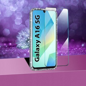 Etui do Samsung Galaxy A16 5G SILIKONOWE BROKATOWE CASE + SZKŁO OCHRONNE 2