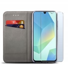 krainaGSM Etui do Samsung Galaxy A16 5G SMART MAGNET CASE PORTFEL + SZKŁO 9H 2