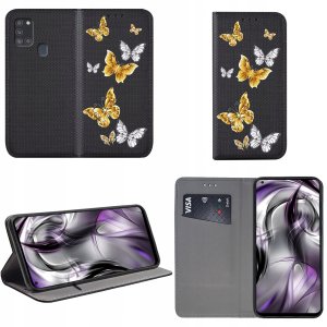 krainaGSM Etui do Samsung Galaxy A21s MAGNET WZORY CASE PORTFEL + SZKŁO 9H 2