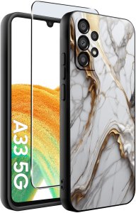 Etui do Samsung Galaxy A33 5G WZORY |SILIKONOWE MATT CASE + SZKŁO 9H 2