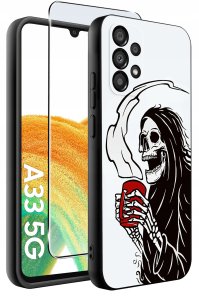 Etui do Samsung Galaxy A33 5G WZORY |SILIKONOWE MATT CASE + SZKŁO 9H 2