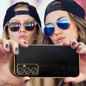 Etui do Samsung Galaxy A35 | A35 5G GOLDEDGE CASE GLAMOUR PLECKI + Szkło 9H 5