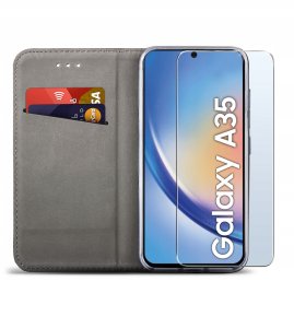 Etui do Samsung Galaxy A35 | A35 5G SMART MAGNET CASE PORTFEL + SZKŁO 9H 2
