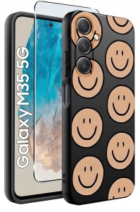 krainaGSM Etui do Samsung Galaxy M35 5G WZORY SILIKONOWE MATT CASE + SZKŁO 9H 2