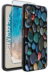Etui do Samsung Galaxy M35 5G WZORY |SILIKONOWE MATT CASE + SZKŁO 9H 2