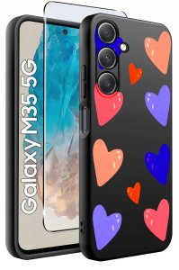 krainaGSM Etui do Samsung Galaxy M35 5G wzory | SILIKONOWE MATT CASE + SZKŁO 9H 2