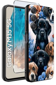 krainaGSM Etui do Samsung Galaxy M35 5G WZORY SILIKONOWE MATT CASE + SZKŁO 9H 2
