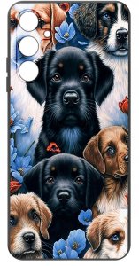 krainaGSM Etui do Samsung Galaxy M35 5G WZORY SILIKONOWE MATT CASE + SZKŁO 9H 3