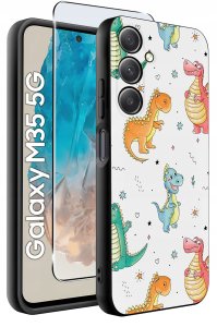 Etui do Samsung Galaxy M35 5G WZORY |SILIKONOWE MATT CASE + SZKŁO 9H 2