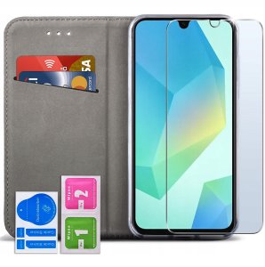 ETUI SKÓRZANE do Samsung Galaxy A16 5G MAGNETYCZNE BOOK CASE TOKRA SZKŁO 9H 2
