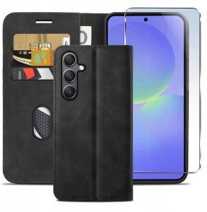 ETUI Z KLAPKĄ do Samsung A56 5G Zamykane Magnetyczne Skórzane Szkło 2