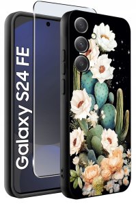 Etui do Samsung Galaxy S24 FE WZORY |SILIKONOWE MATT CASE + SZKŁO 9H 2