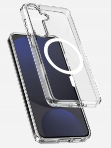 Etui do Samsung S24 FE WZMACNIANE do MAGSAFE ANTI SHOCK CLEAR CASE + Szkło 3