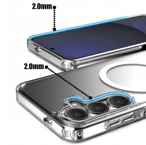 Etui do Samsung S24 FE WZMACNIANE do MAGSAFE ANTI SHOCK CLEAR CASE + Szkło 5