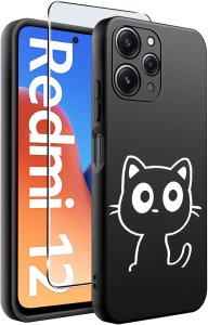 krainaGSM Etui do Xiaomi Redmi 12 4G WZORY |SILIKONOWE MATT CASE + SZKŁO 9H 2