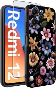 krainaGSM Etui do Xiaomi Redmi 12 4G WZORY |SILIKONOWE MATT CASE + SZKŁO 9H 2