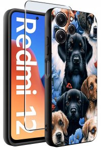 krainaGSM Etui do Xiaomi Redmi 12 4G WZORY |SILIKONOWE MATT CASE + SZKŁO 9H 2