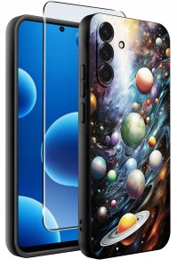 krainaGSM ETUI do Samsung A36 5G | wzory | SILIKONOWE MATT CASE + SZKŁO 9H 2