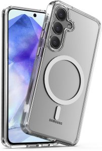 ETUI do Samsung A55 5G WZMACNIANE do MAGSAFE ANTI SHOCK CLEAR CASE + Szkło 2