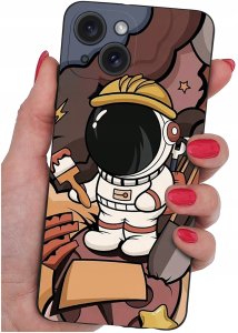 krainaGSM ETUI do iPhone 15 | WZORY | SILIKONOWE MATT CASE + SZKŁO 9H 2