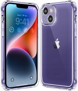 Etui PANCERNE do APPLE iPhone 13 / 14 SILIKON A-SHOCK CLEAR CASE + SZKŁO 9H 5