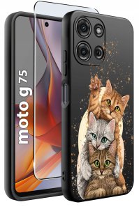 krainaGSM Etui do Motorola G75 5G | WZORY | SILIKONOWE MATT SZKŁO 9H 2