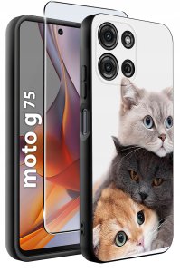 krainaGSM Etui do Motorola G75 5G | WZORY | SILIKONOWE MATT SZKŁO 9H 2