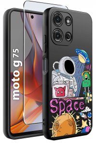 krainaGSM Etui do Motorola G75 5G | WZORY | SILIKONOWE MATT SZKŁO 9H 2