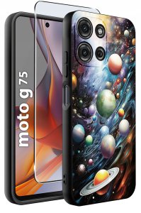 krainaGSM Etui do Motorola G75 5G | WZORY | SILIKONOWE MATT SZKŁO 9H 2