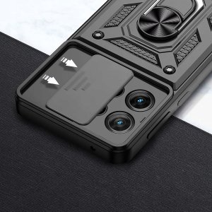 krainaGSM Etui do Motorola Moto EDGE 50 Neo PANCERNE SLIDE RING CASE + SZKŁO 9H 4