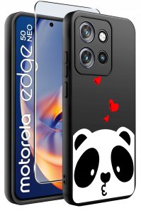 Etui do Motorola Moto EDGE 50 Neo WZORY |SILIKONOWE MATT CASE + SZKŁO 9H 2
