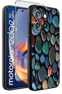 Etui do Motorola Moto EDGE 50 Neo WZORY |SILIKONOWE MATT CASE + SZKŁO 9H 2