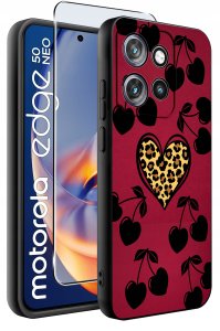Etui do Motorola Moto EDGE 50 Neo WZORY |SILIKONOWE MATT CASE + SZKŁO 9H 2