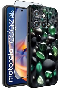 krainaGSM Etui do Motorola Moto EDGE 50 Neo wzory | SILIKONOWE MATT CASE + SZKŁO 9H 2