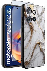 Etui do Motorola Moto EDGE 50 Neo WZORY |SILIKONOWE MATT CASE + SZKŁO 9H 2