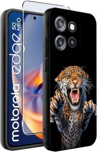 krainaGSM Etui do Motorola Moto EDGE 50 Neo Wzory | SILIKONOWE MATT CASE + SZKŁO 9H 2