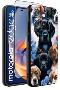 krainaGSM Etui do Motorola Moto EDGE 50 Neo WZORY |SILIKONOWE MATT CASE + SZKŁO 9H 2