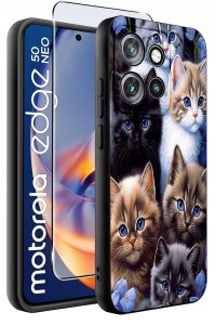 krainaGSM Etui do Motorola Moto EDGE 50 Neo Wzory | SILIKONOWE MATT CASE + SZKŁO 9H 2