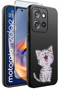 krainaGSM Etui do Motorola Moto EDGE 50 Neo wzory | SILIKONOWE MATT CASE + SZKŁO 9H 2