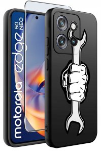 Etui do Motorola Moto EDGE 50 Neo WZORY |SILIKONOWE MATT CASE + SZKŁO 9H 2
