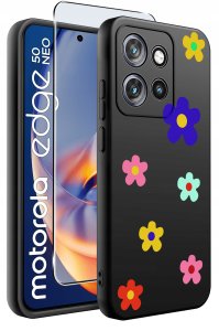 krainaGSM Etui do Motorola Moto EDGE 50 Neo WZORY |SILIKONOWE MATT CASE + SZKŁO 9H 2