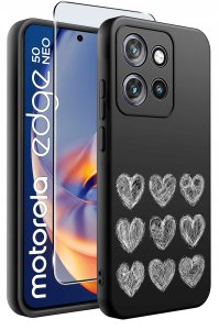Etui do Motorola Moto EDGE 50 Neo WZORY |SILIKONOWE MATT CASE + SZKŁO 9H 2