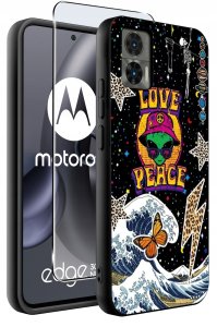 Etui do Motorola Moto Edge 30 Neo WZORY |SILIKONOWE MATT CASE + SZKŁO 9H 2