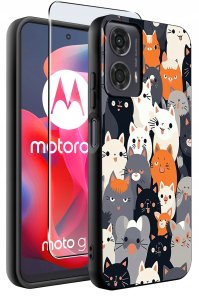 krainaGSM Etui do Motorola Moto G24 |G24 POWER |G04 |E14 WZORY |SILIKONOWE MATT SZKŁO 2