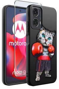 krainaGSM Etui do Motorola Moto G24 |G24 POWER |G04 |E14 WZORY |SILIKONOWE MATT SZKŁO 2
